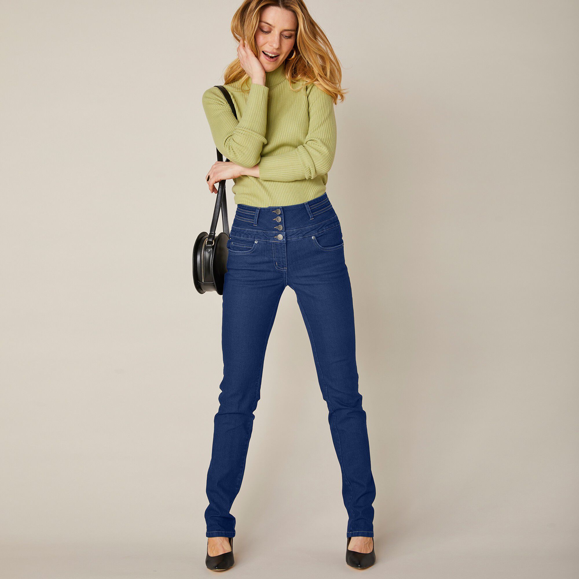Jean coupe droite taille haute