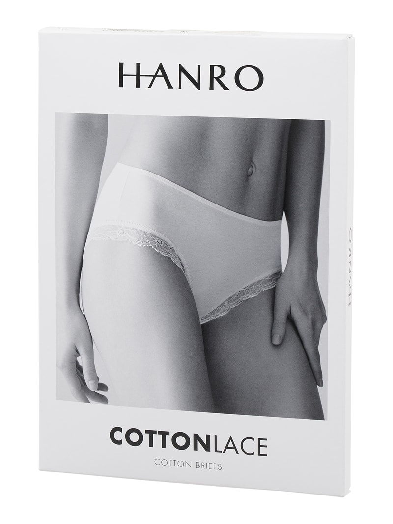 Slip aus Single Jersey Modell 'Cotton Lace' in schwarz