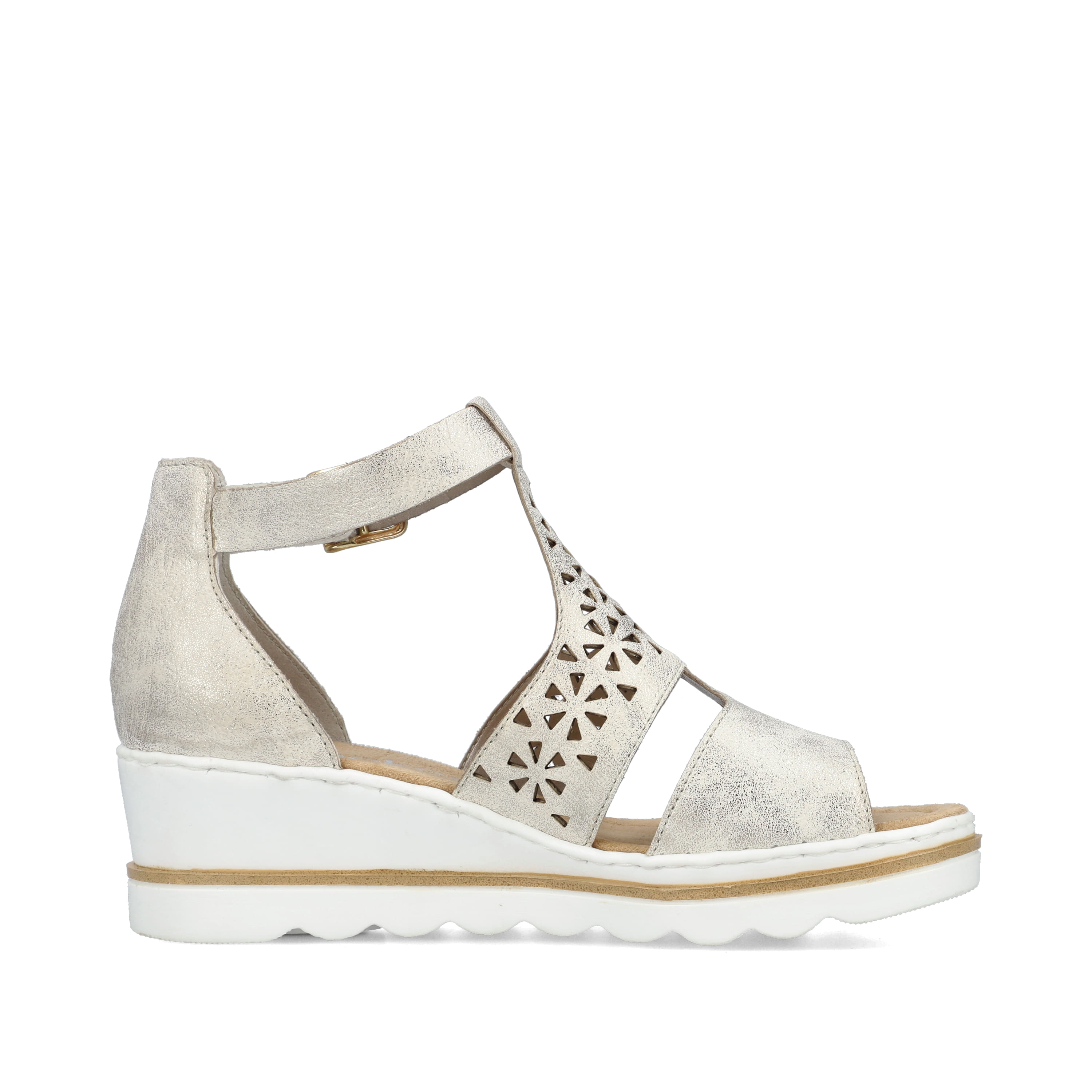 Rieker Damen Keilsandaletten silber-platin-metallic