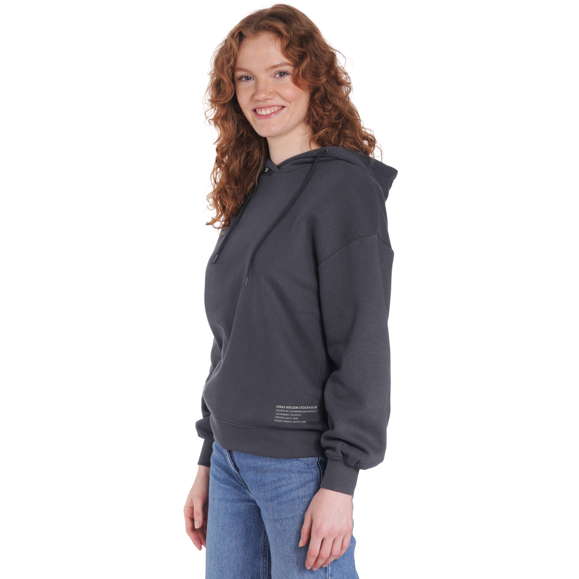 Damen Hoodie mit gummierten Schriftzug