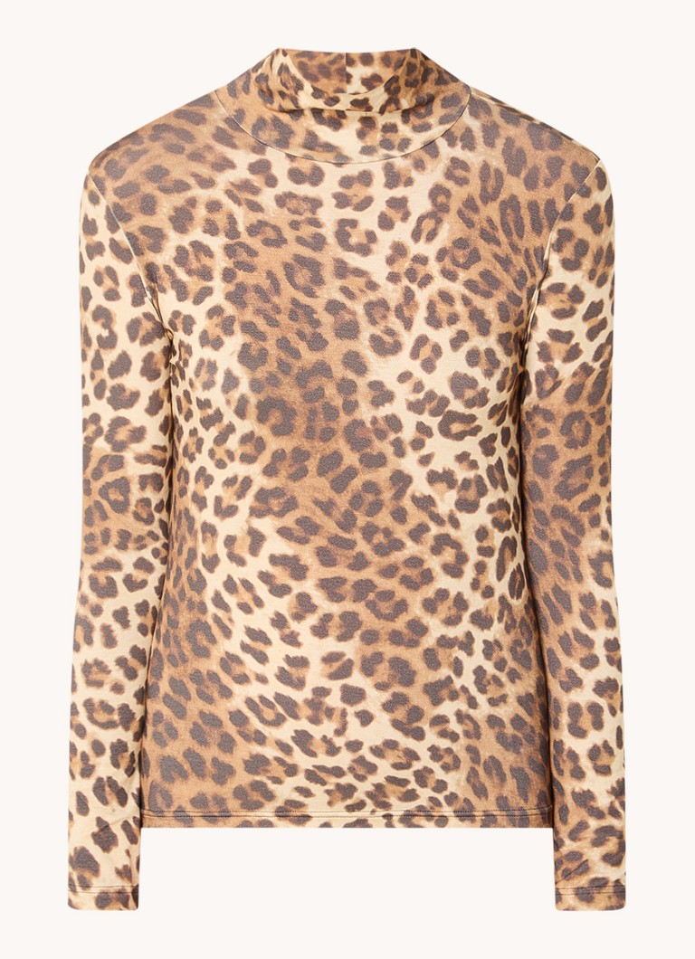 Maje long-sleeved shirt with turtleneck and leopard print