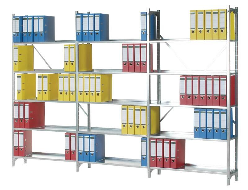 Manuflex Anbauregal 5 Silber 930 x 300 x 1.900 mm