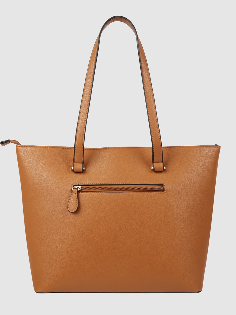 Shopper mit Label-Applikation Modell 'FILIPPA' in cognac