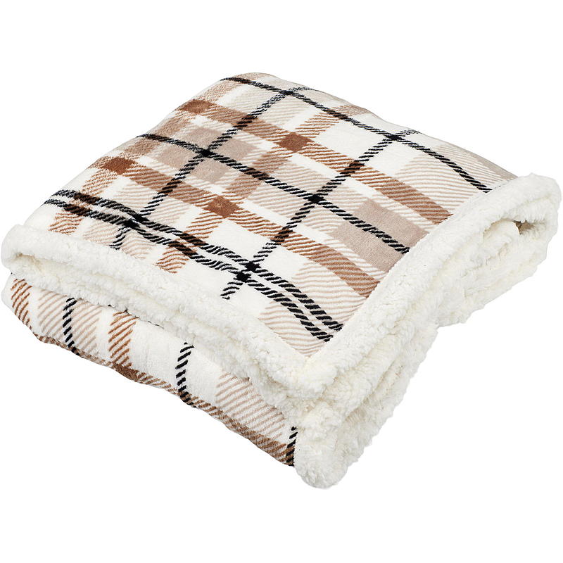 Home Sherpapledd 130x160 cm sort rute