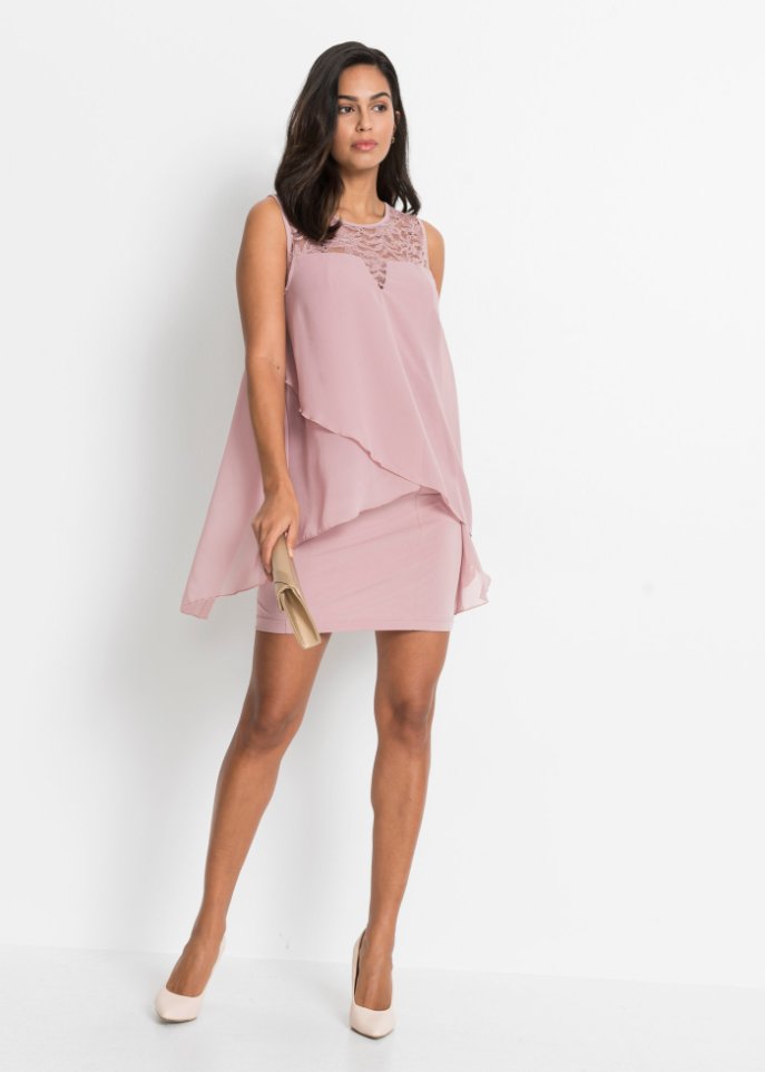 Jerseykleid mit Chiffon