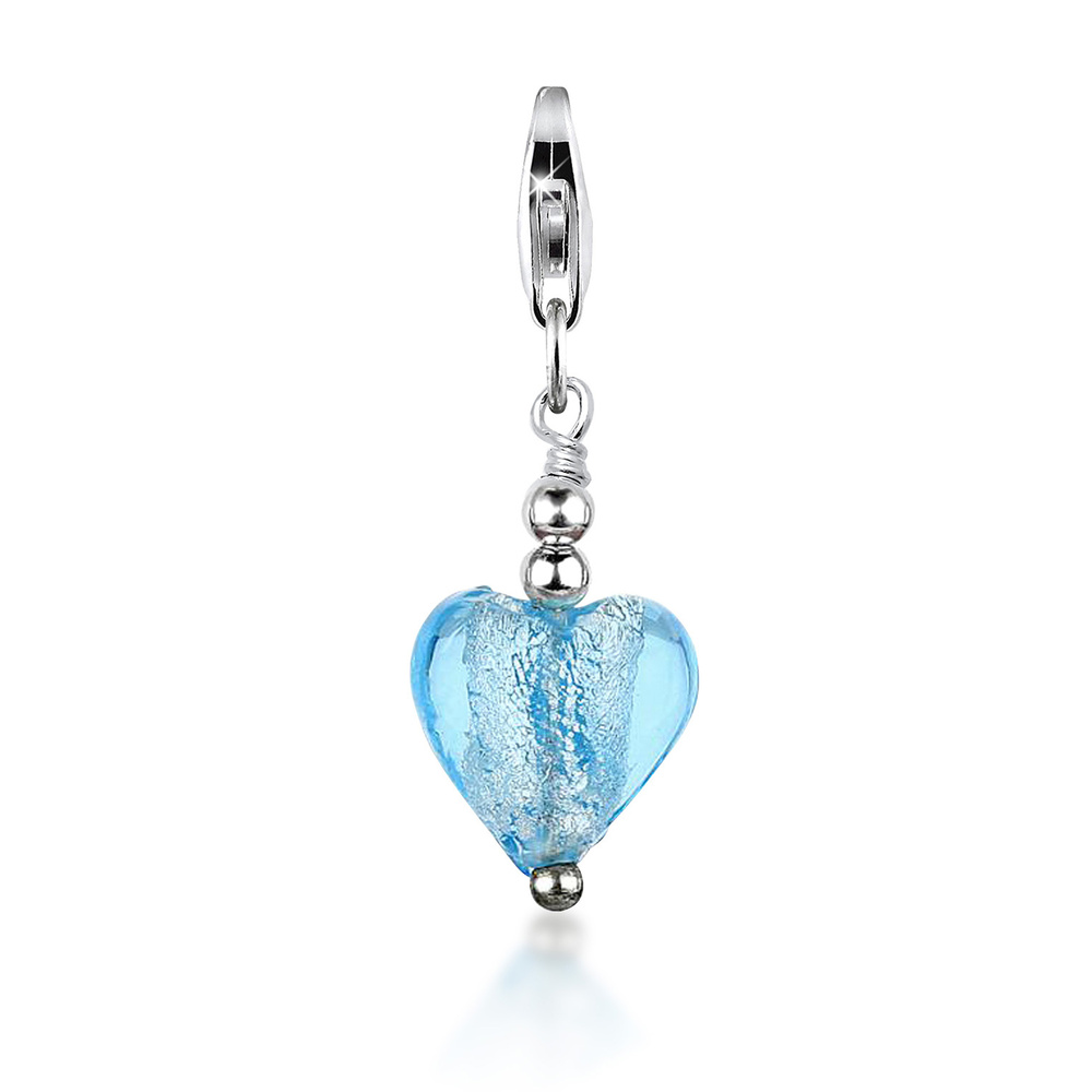 Nenalina Nenalina Amulette Herz Silber-Anhänger Symbol Muranoglas 925 Silber Pendentif