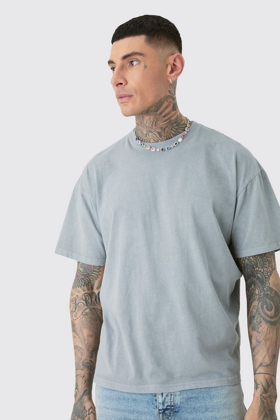 Tall graues T-Shirt mit 1999 Print