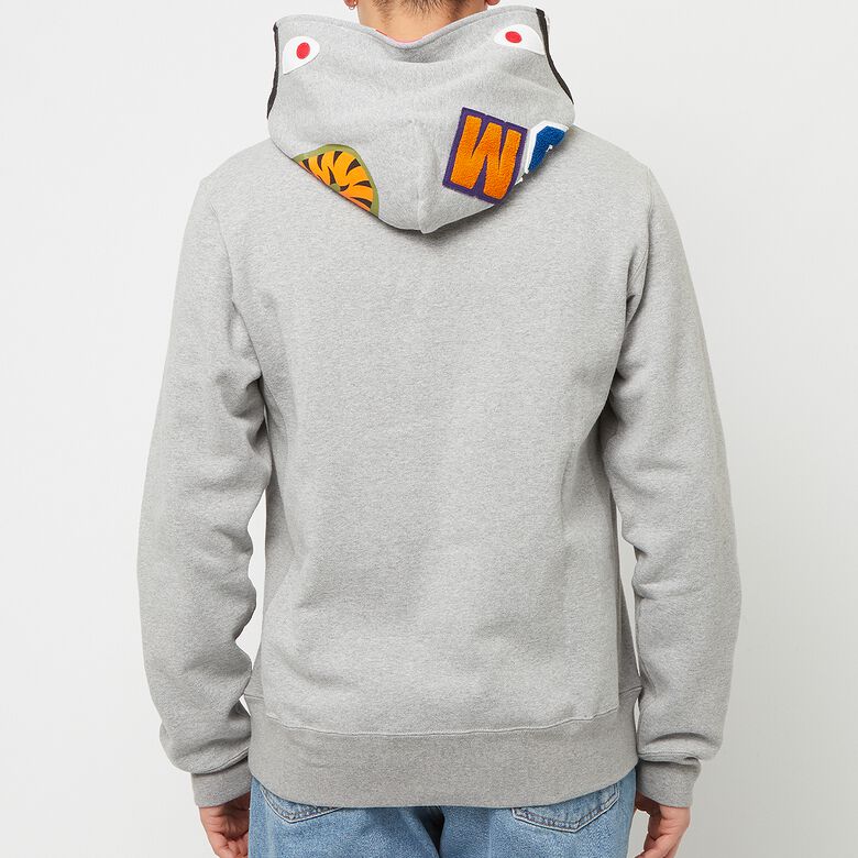 A Bathing Ape Shark Pullover Hoodie M gray