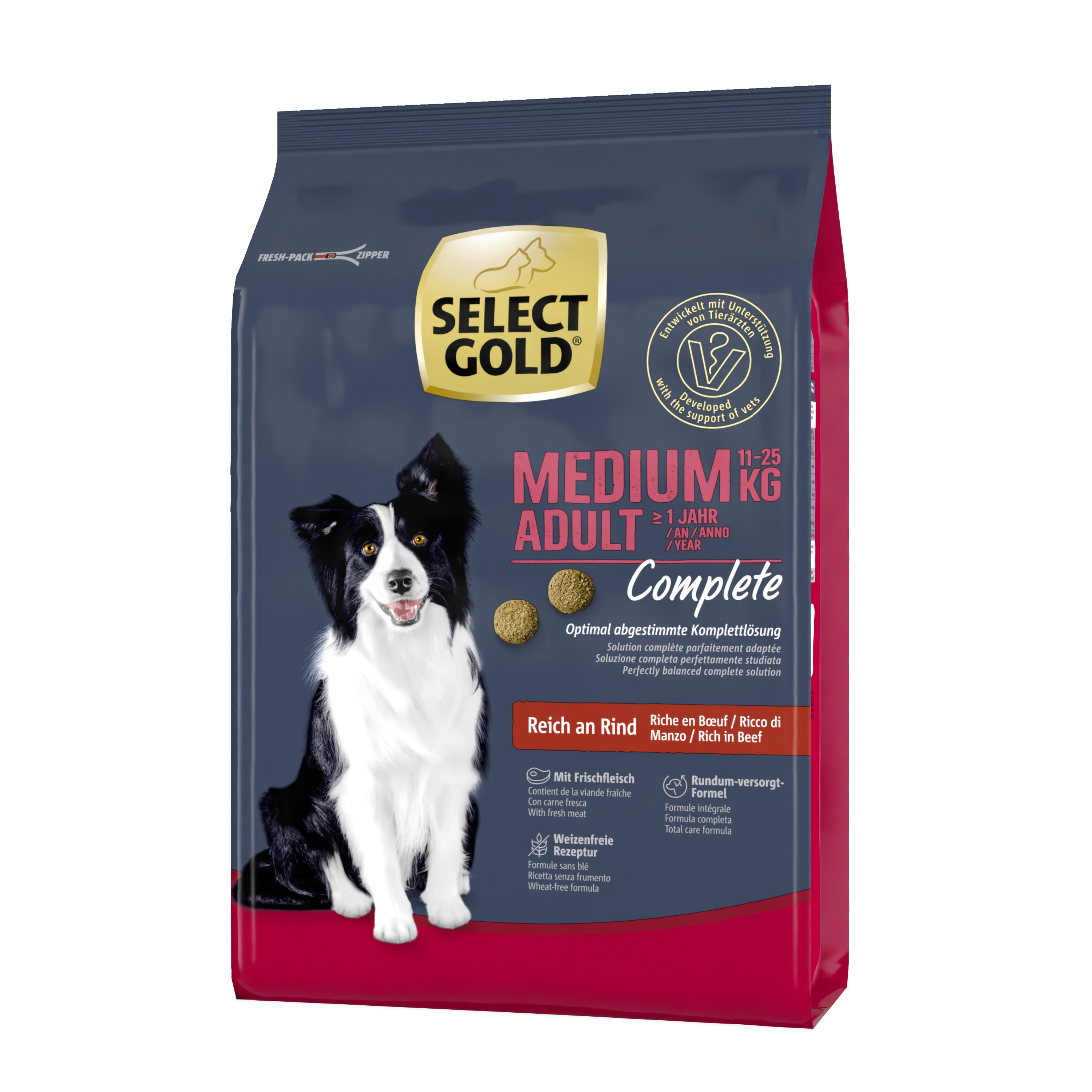SELECT GOLD Hundetrockenfutter SELECT GOLD Complete Medium Adult Rind 1 kg