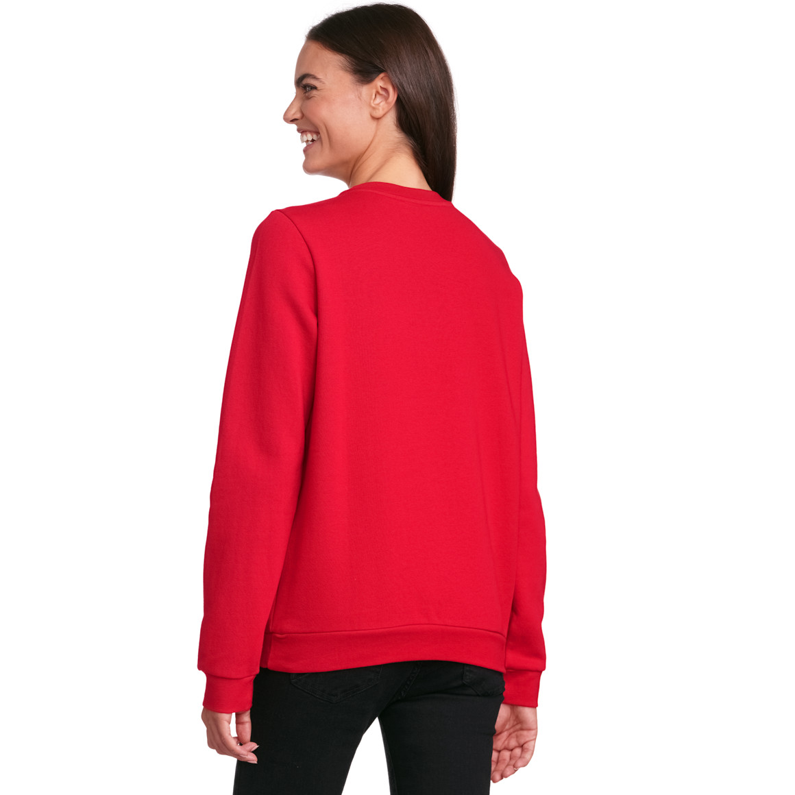 Damen Weihnachtssweatshirt mit Applikation rot