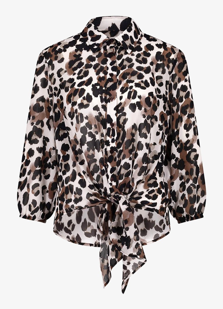 Bluza Studio Anneloes Bobby z leopardjim vzorcem in pentljo