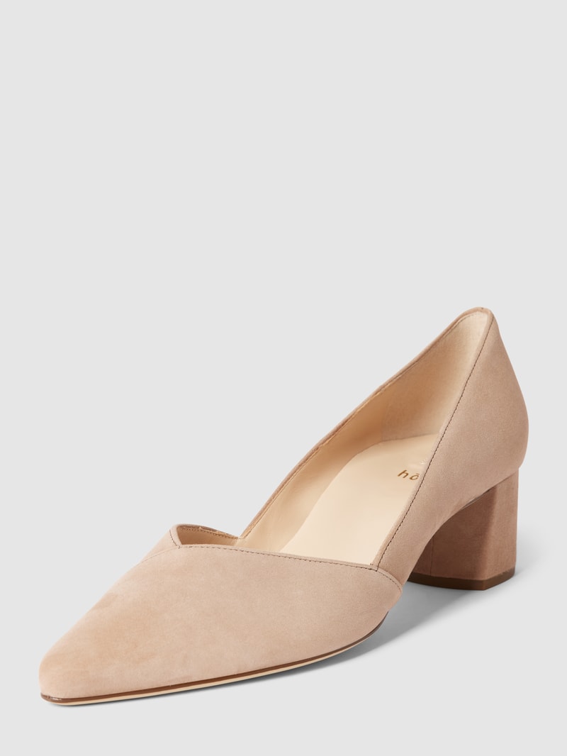 Pumps mit Blockabsatz Modell 'Boulevard' in taupe