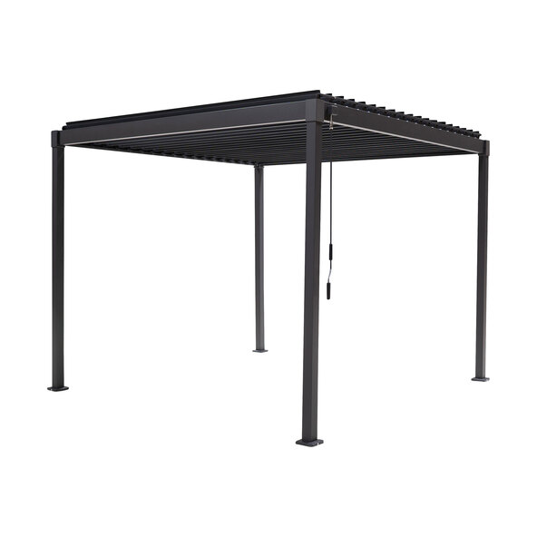 Pavillon mit Lamellendach, anthrazit, 3 x 3 m