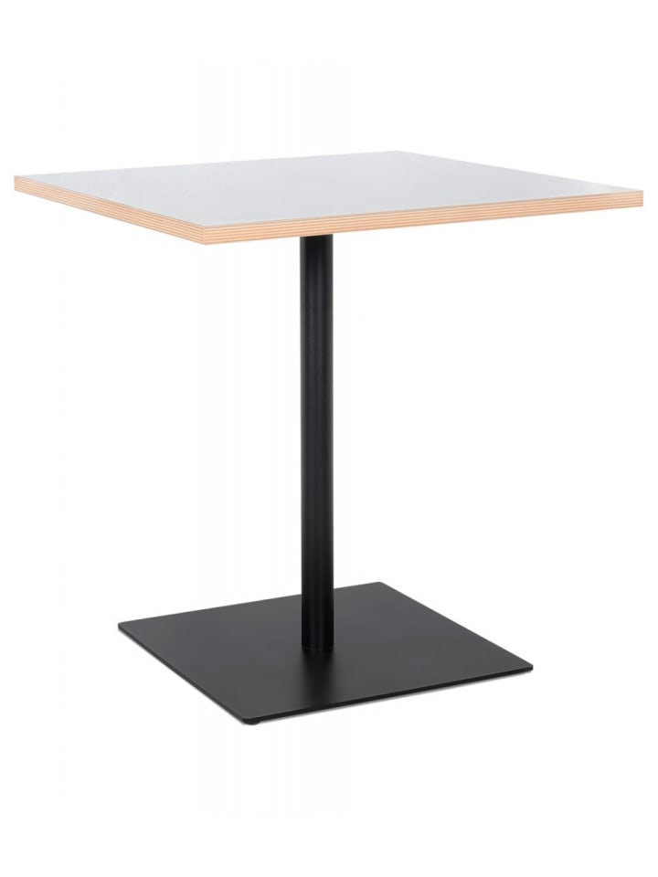 KADIMA DESIGN Quadratischer Esstisch aus Holz und Metall | Minimalistisch in Weiß-Schwarz günstig kaufen onesize