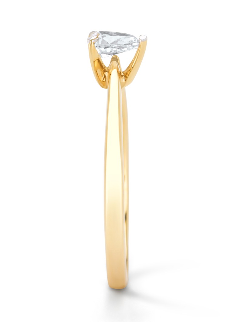 Inel din aur Diamond Point cu un diamant Starlight de 0.15 ct
