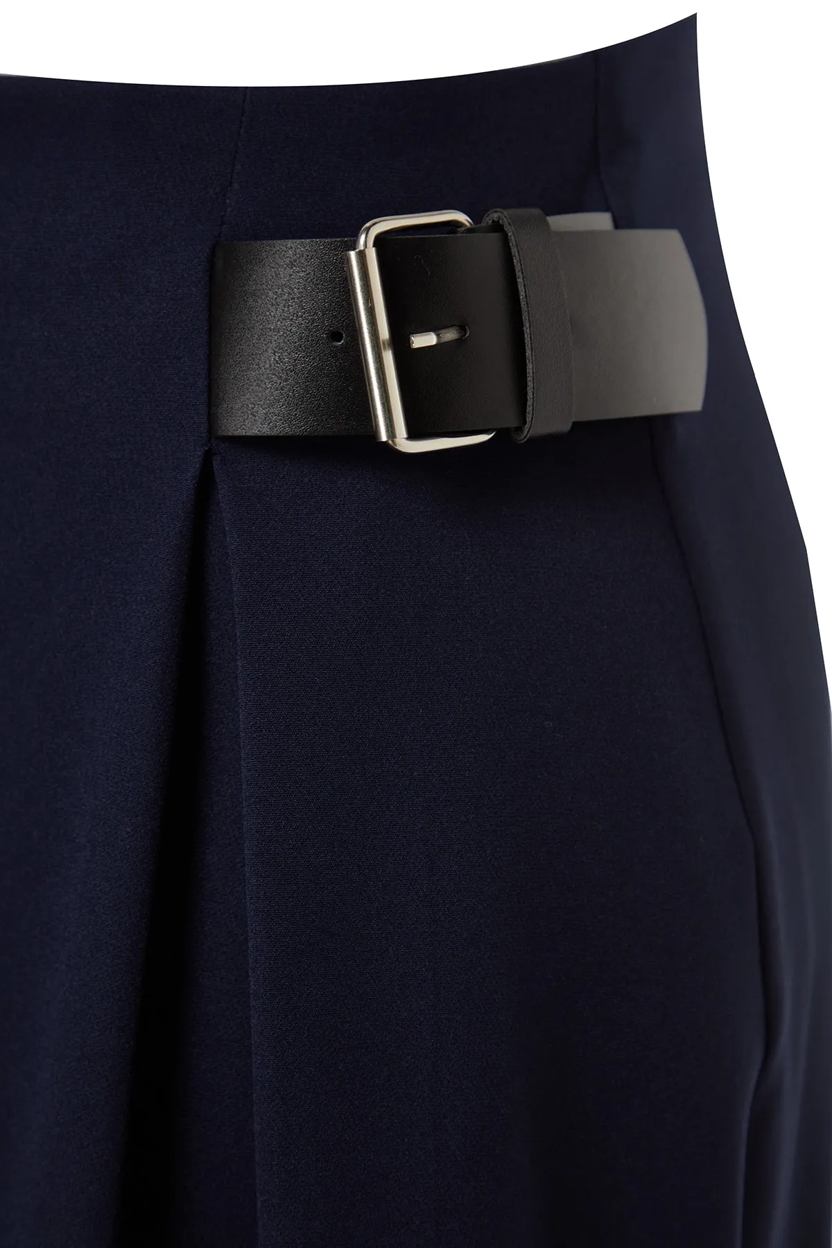 Trendyol Modest  Marineblauer gewebter Rock mit Gürteldetail TCTAW24EE00014