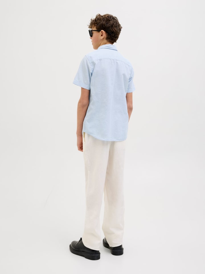 JACK & JONES Junior Kurzarmhemd JJBREEZE LINEN BLEND SHIRT JNR in chambray blue günstig kaufen