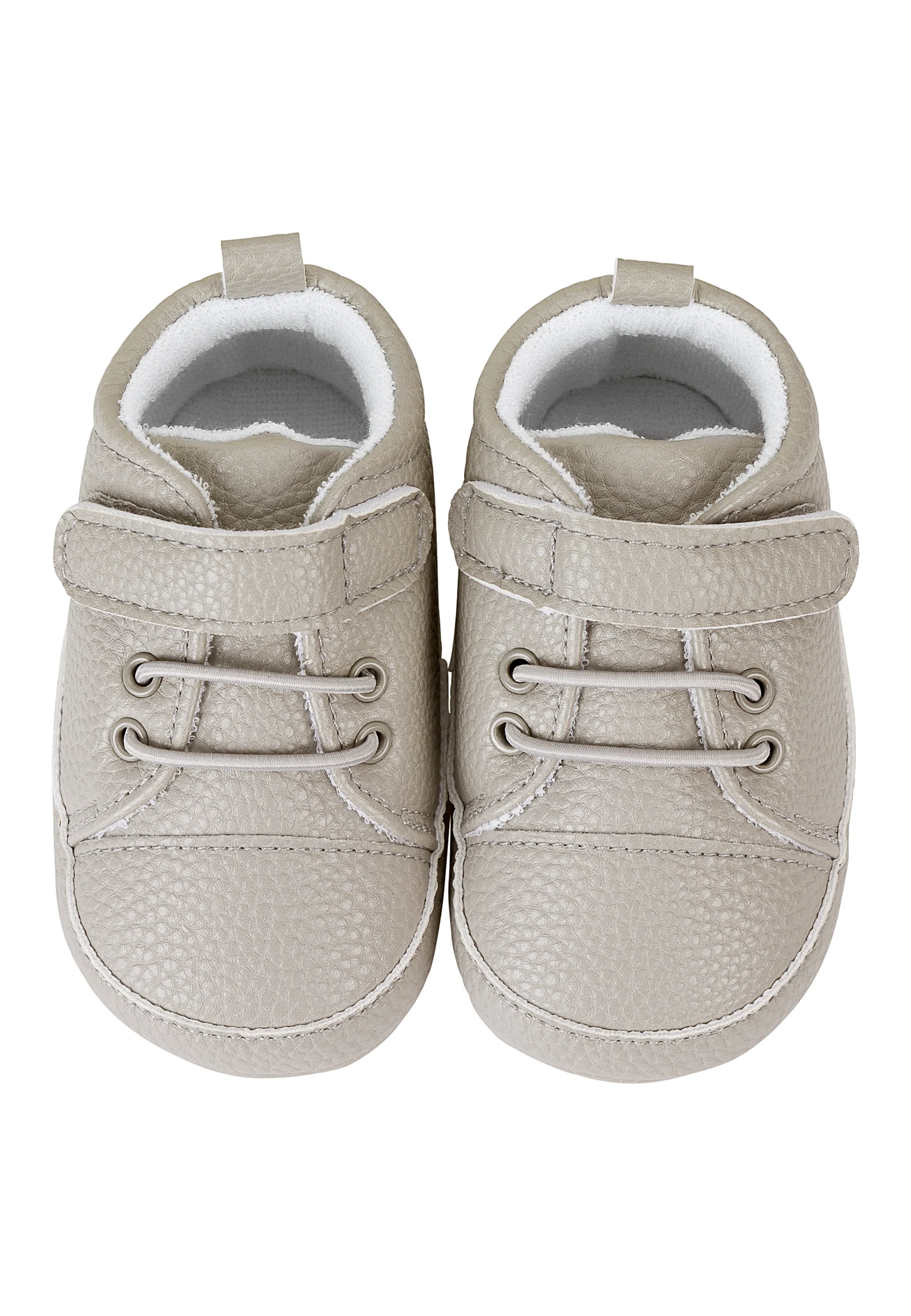 Babyschuh aus Kunstleder, Marine und Weiß