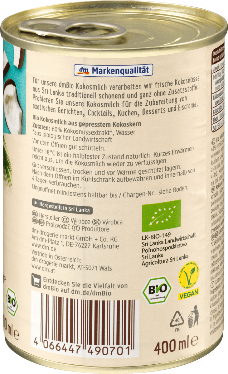 Kokosmilch, 400 ml