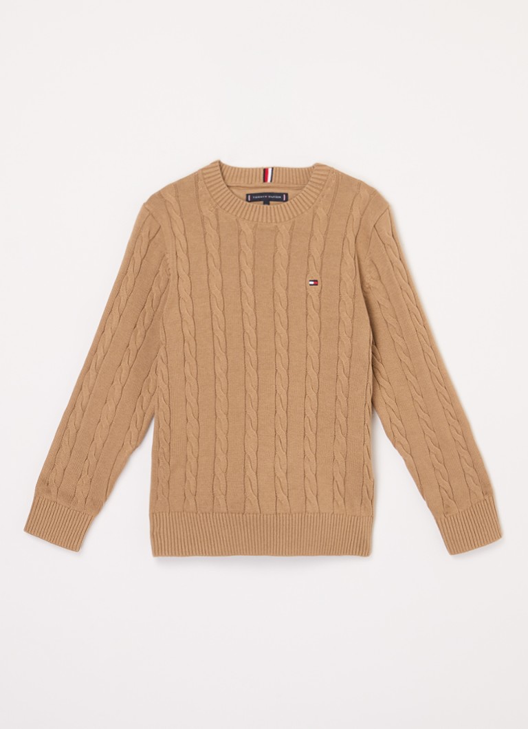 Suéter Tommy Hilfiger de tricô com bordado do logotipo.