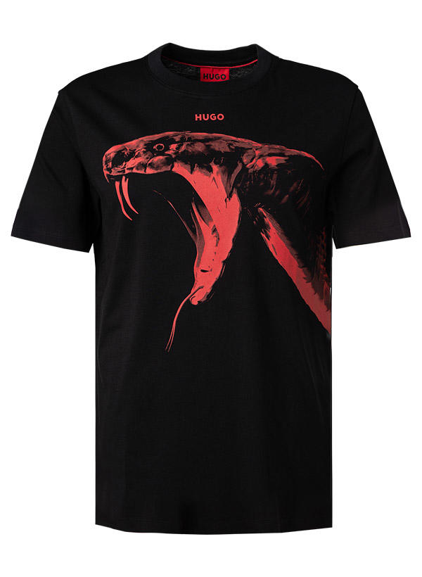 HUGO, T-Shirt, Baumwolle, schwarz