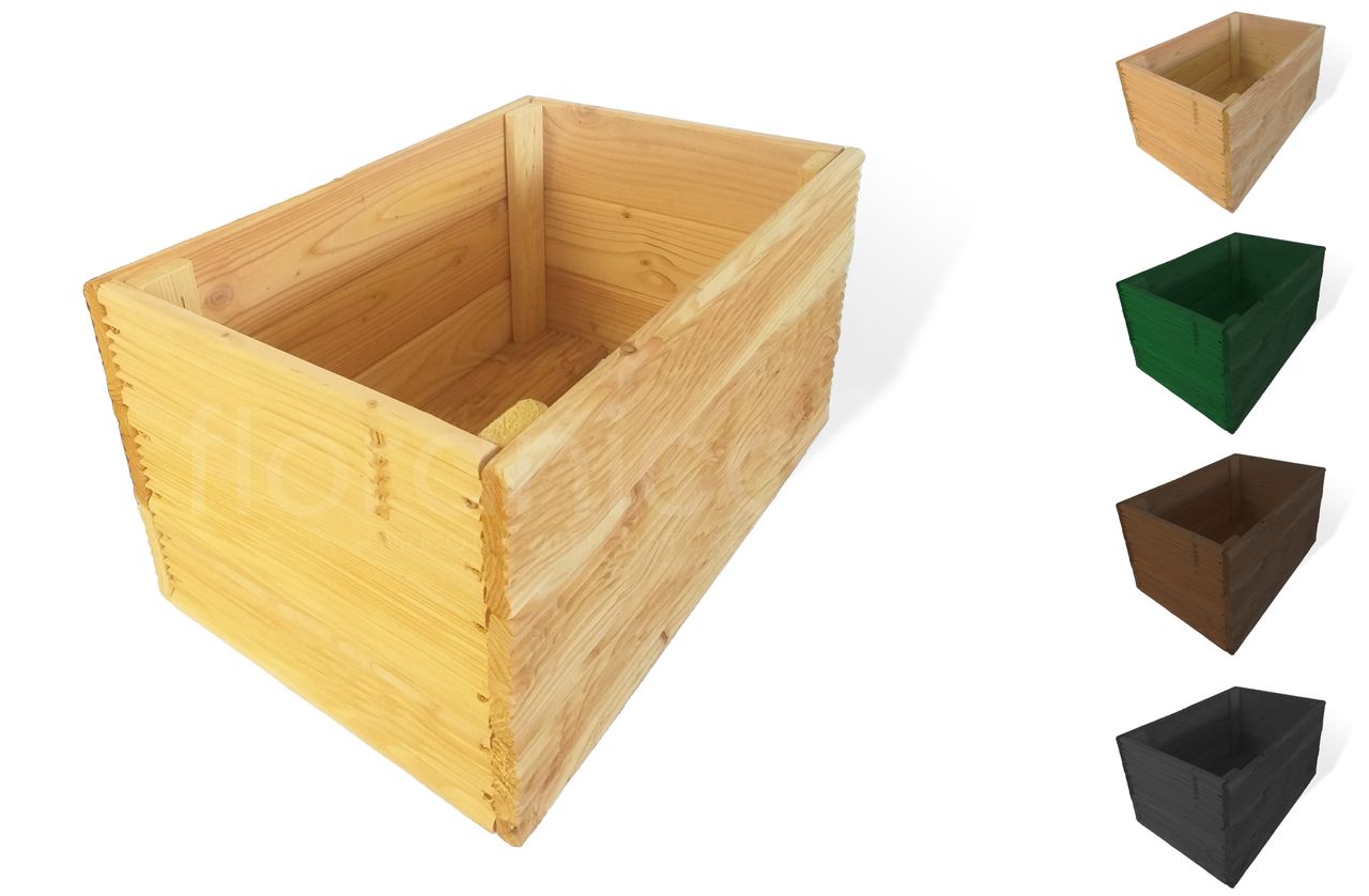 Pemicont Floranica Blumentopf aus Holz Kasten 50cm x 335cm x 285cm Natural Imprägnierte Lärche Gehäuse für Kräuter Blumen Haus- und Gartendekoration Innen- und Außenbereich EU-Produkt