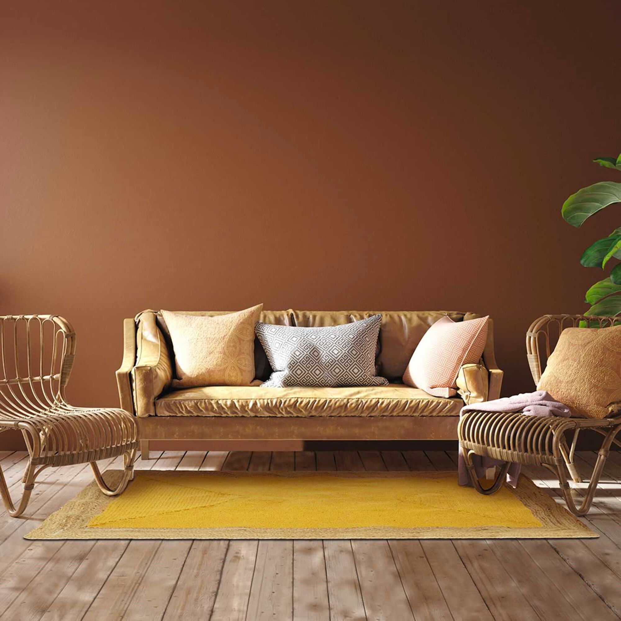 Tapis bicolore jute naturel et coton