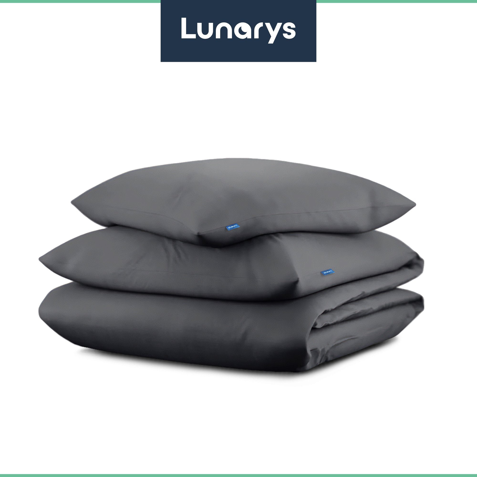 Bettwäsche SatinRoyal, Lunarys, Luxus Satin Bettwäsche - 160 g/m² - Anthrazit - 135x200 cm - 2-teilig