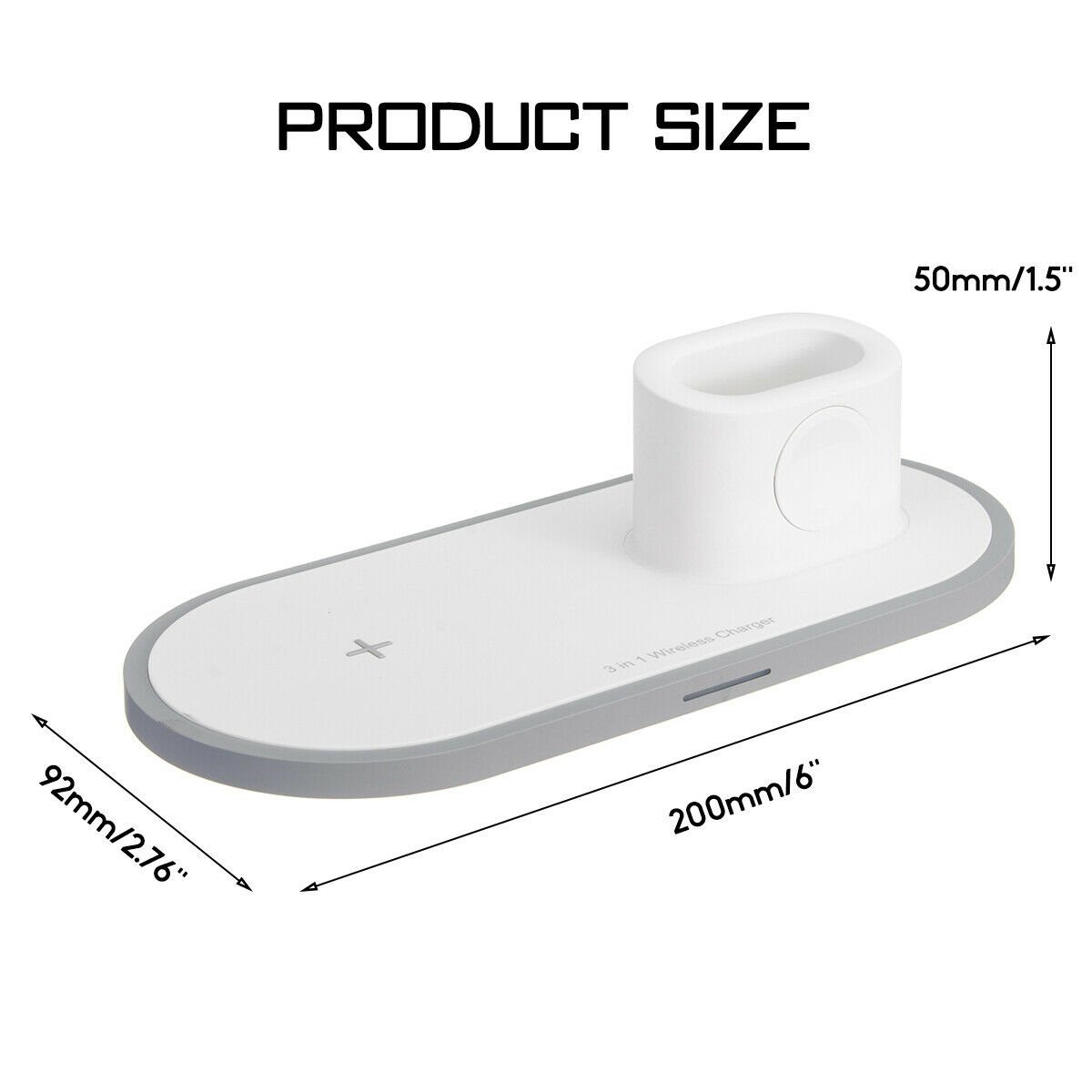 2Pace Smartphone-Dockingstation 2Pace® 3 in 1 QI Charger 10W Ladegerät Ladestation für Apple Watch, Airpods Anschluss,Apple Watch Anschluss