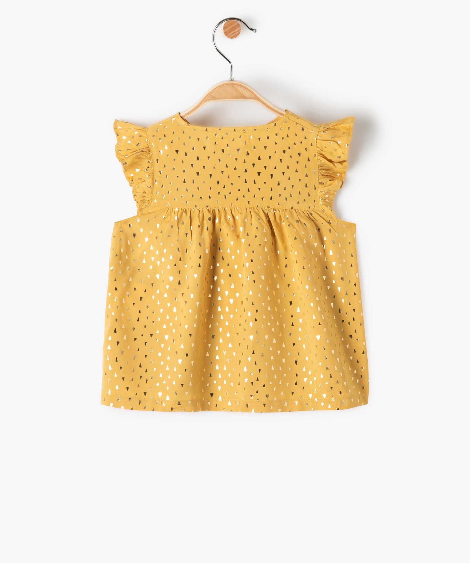 Blouse bébé fille sans manches à motifs jaune | GEMO