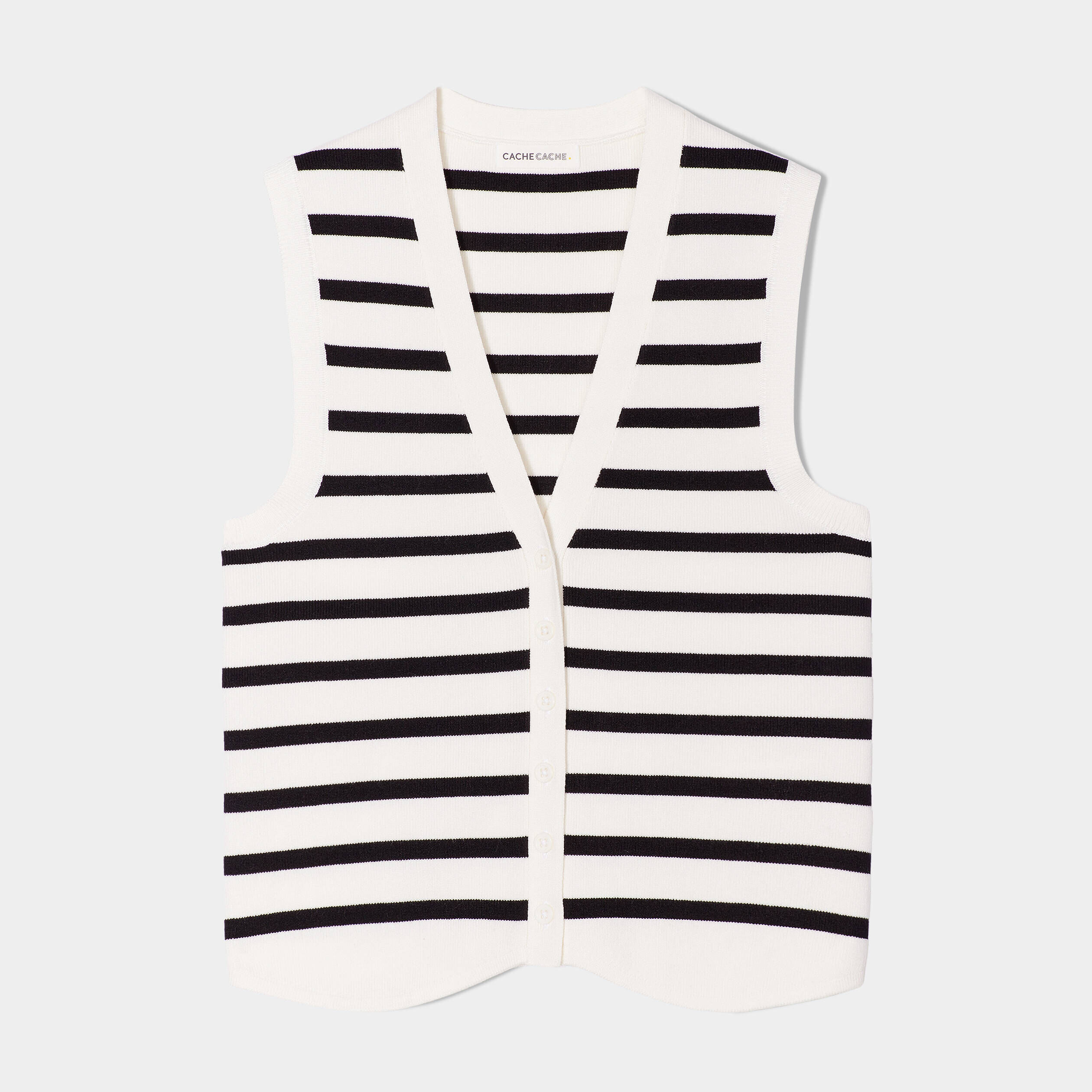 Gilet sans manches col en V blanc femme | Cache Cache