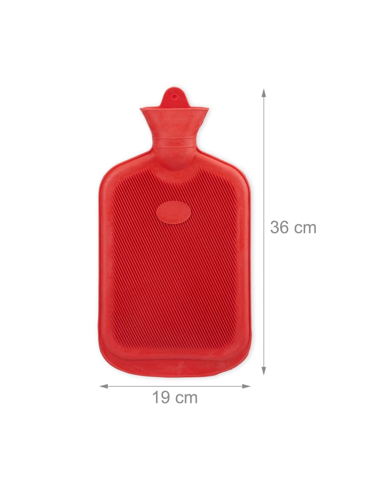 relaxdays 3x Wärmflasche in Rot - 2 l günstig kaufen onesize
