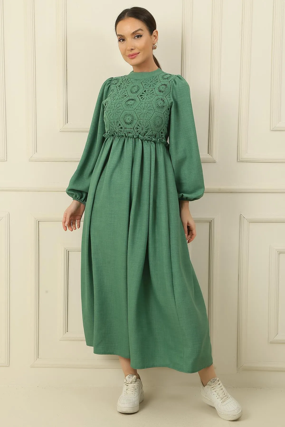 By Saygı  Kleid - Grün - A-Linie