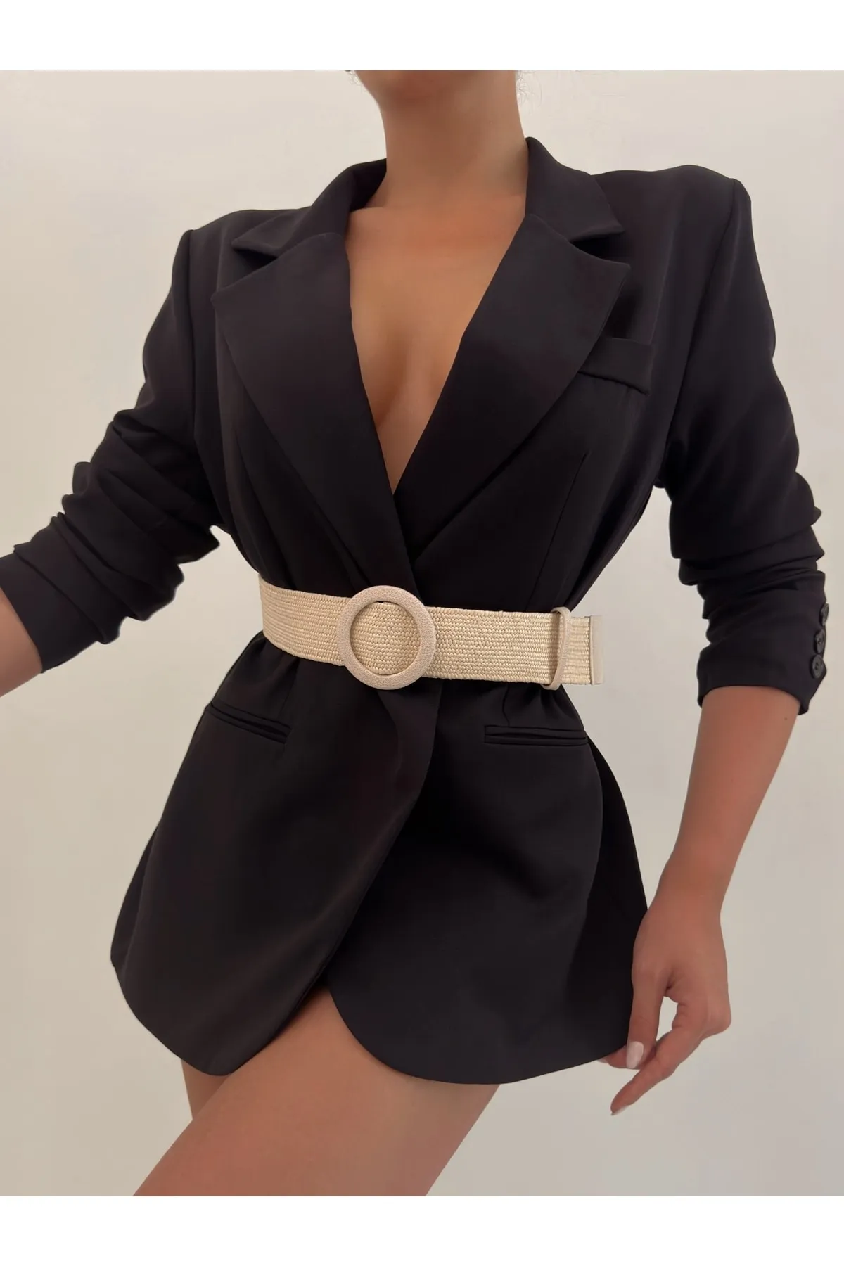 Fiori  Elastischer Mesh-Damengürtel mit vergoldeter Schnalle, Jackengürtel, Kleidergürtel, Hemdgürtel