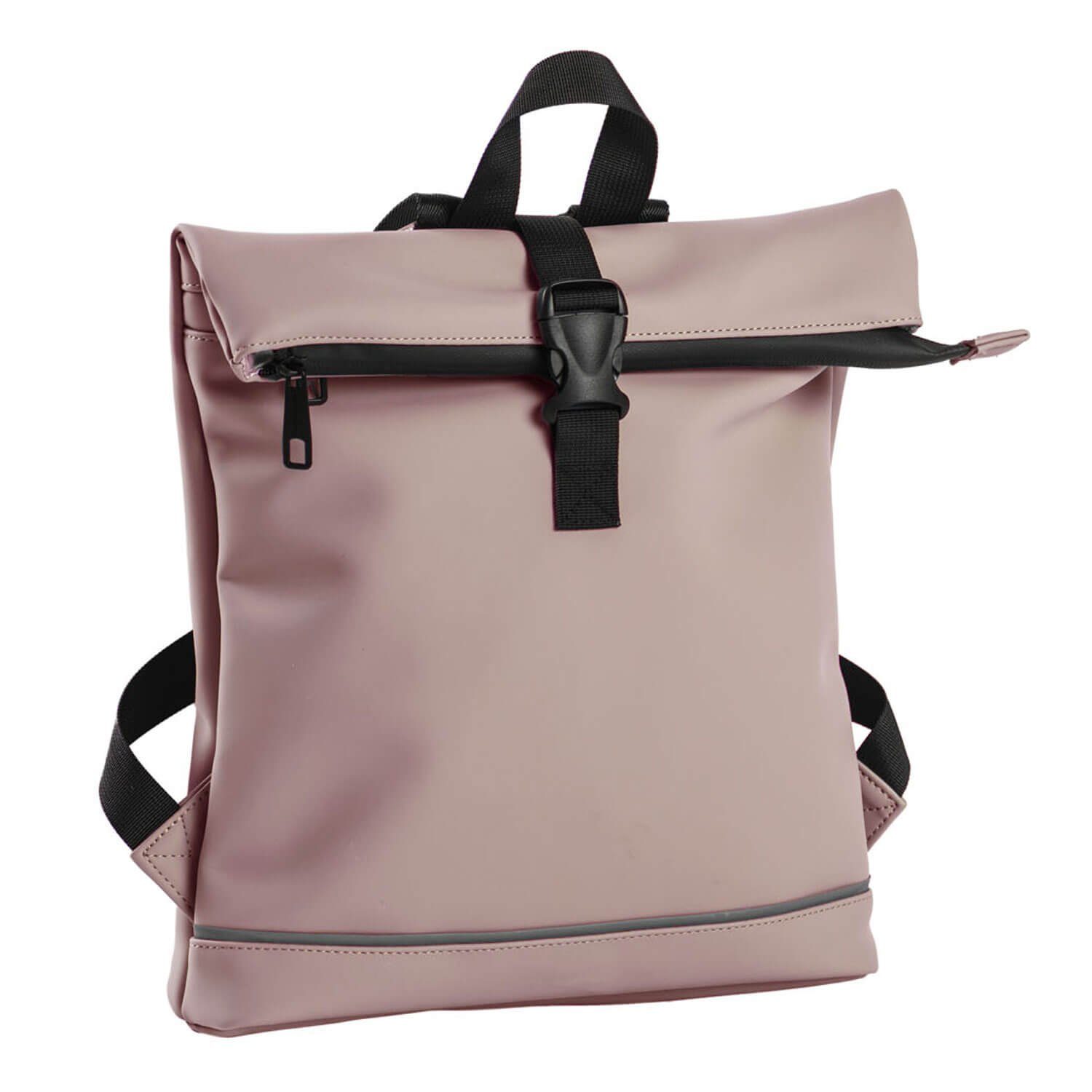 Daniel Ray Fahrradrucksack, Rolltop-Rucksack Jefferson PU-Rollrucksack Steckschnallen-Verschluss