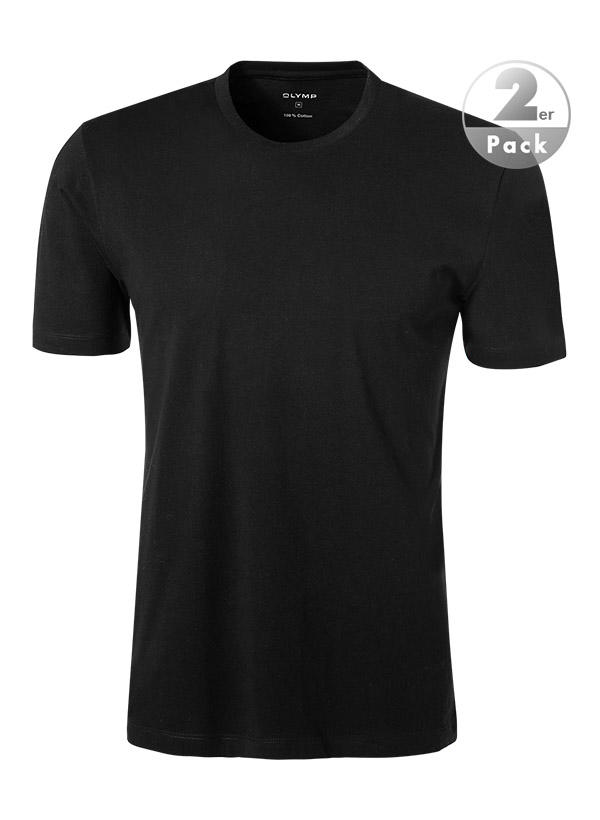 OLYMP, T-Shirts, Modern Fit, Baumwolle, schwarz