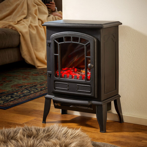 Kamin Elektro Heizer YH20, 2.000 W, schwarz