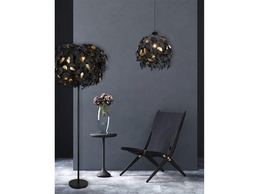 meineWunschleuchte LED Deckenleuchte, Dimmfunktion, LED wechselbar, Warmweiß, Ausgefallene coole Designer-lampen für über-n Esstisch Schwarz, Ø38cm