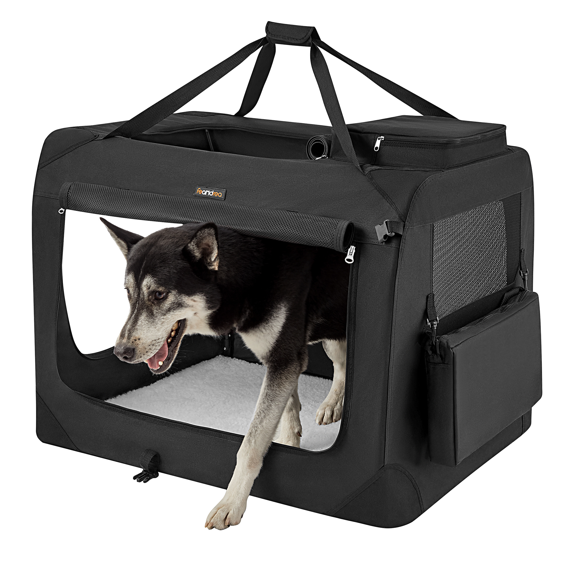 FEANDREA Transportboxen & Gitterboxen FEANDREA S-XXXL Transportbox Oxford-Gewebe schwarz 1,02 m, 69 cm, 69 cm