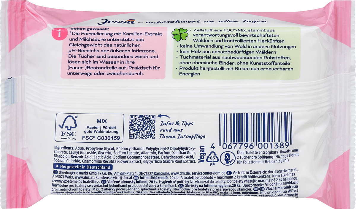 Intim-Pflegetücher Sanft&Frisch, 20 St