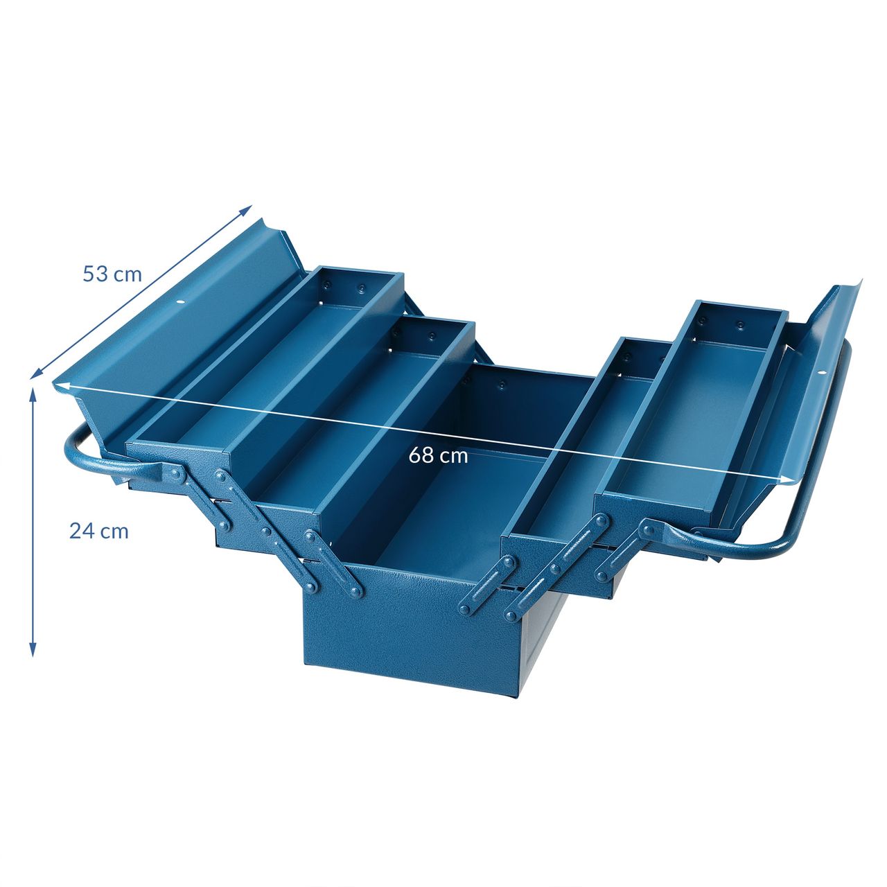Casaria monzana® Stahl Werkzeugkoffer Blau 53x20x20cm