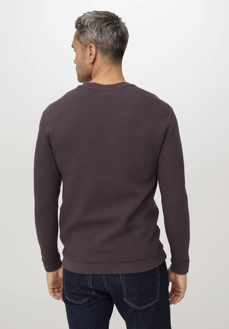 Waffelpiqué-Pullover Regular aus reiner Bio-Baumwolle