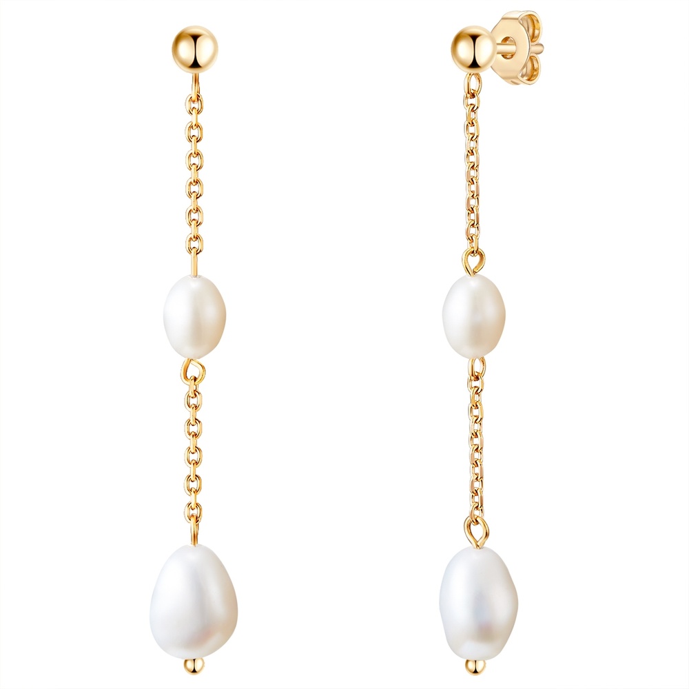 Valero Pearls Boucles doreilles en acier inoxydable Acier inoxydable Perle de culture d'eau dou Boucles d'oreilles