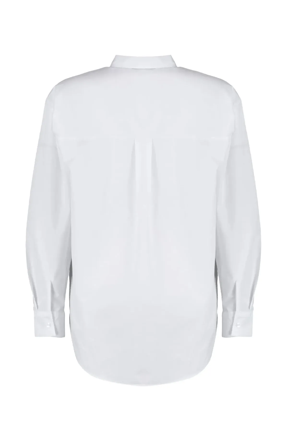 Trendyol Collection  Weißes, locker sitzendes Hemd aus Baumwollgewebe TWOAW20GO0107
