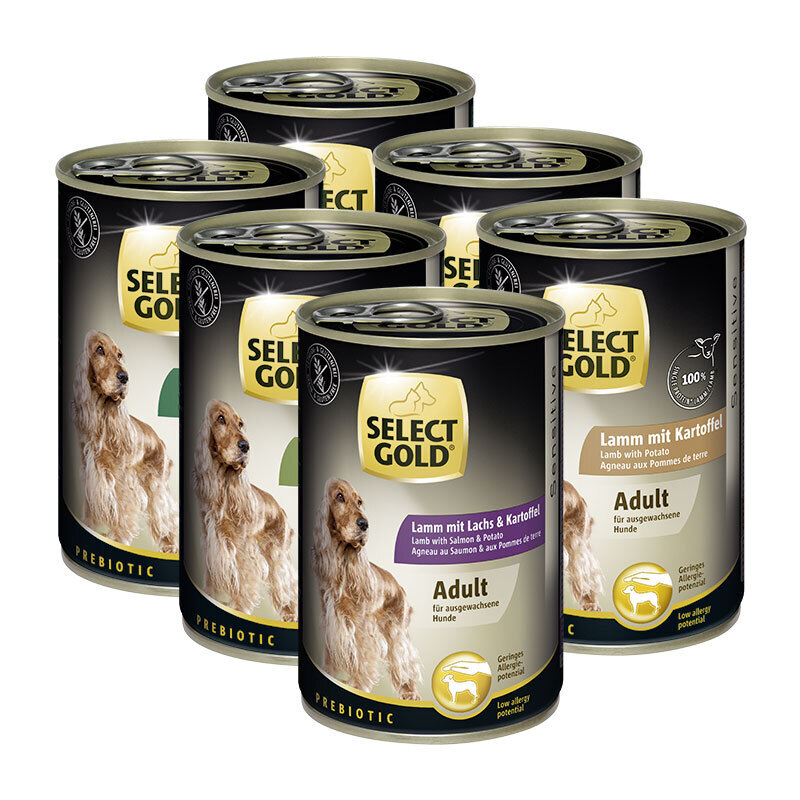 SELECT GOLD Hundenassfutter SELECT GOLD Sensitive Adult Mixpaket 6x400g Mixpaket 2