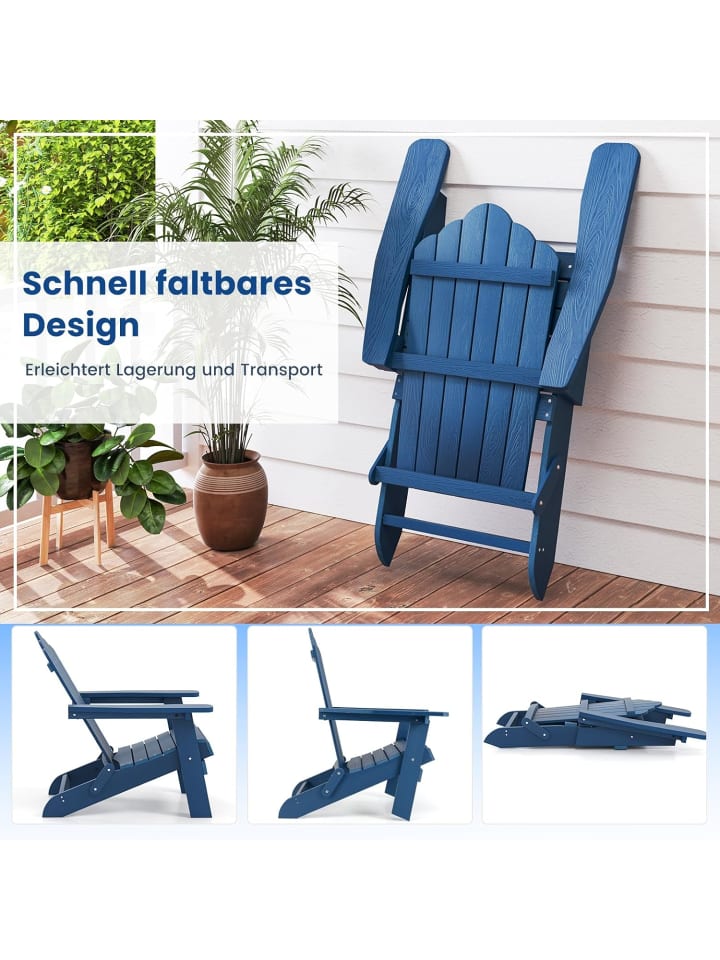 COSTWAY Adirondack Stuhl klappbar in Blau günstig kaufen onesize