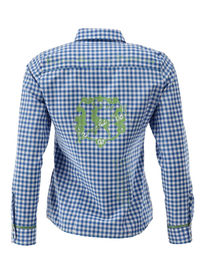 OS-Trachten Trachtenbluse Sonitu in mittelblau günstig kaufen