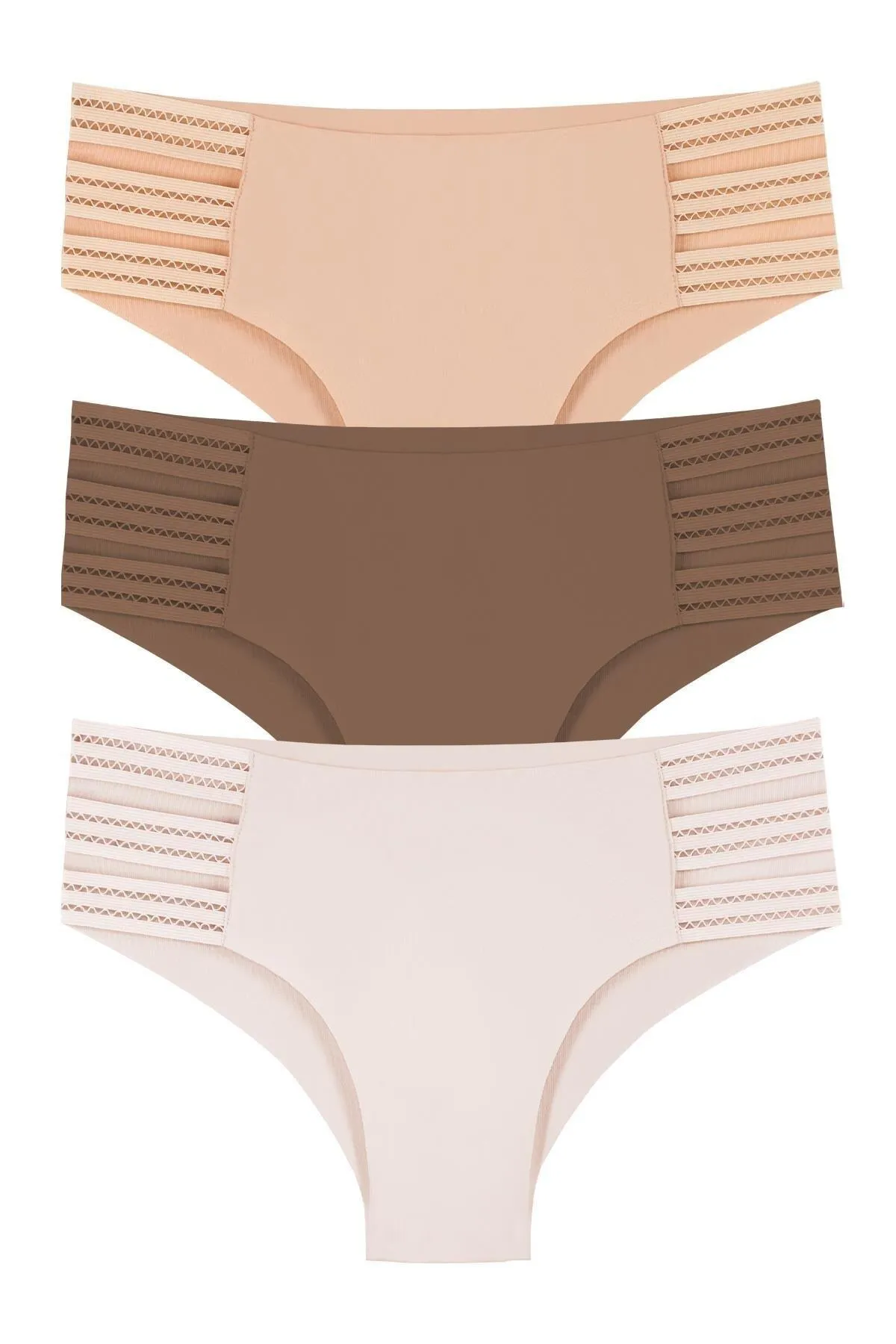 Sensu  Lasergeschnittene, nahtlose Bato-Höschen für Damen im 3er-Pack – Kts3104 (breite Größe)