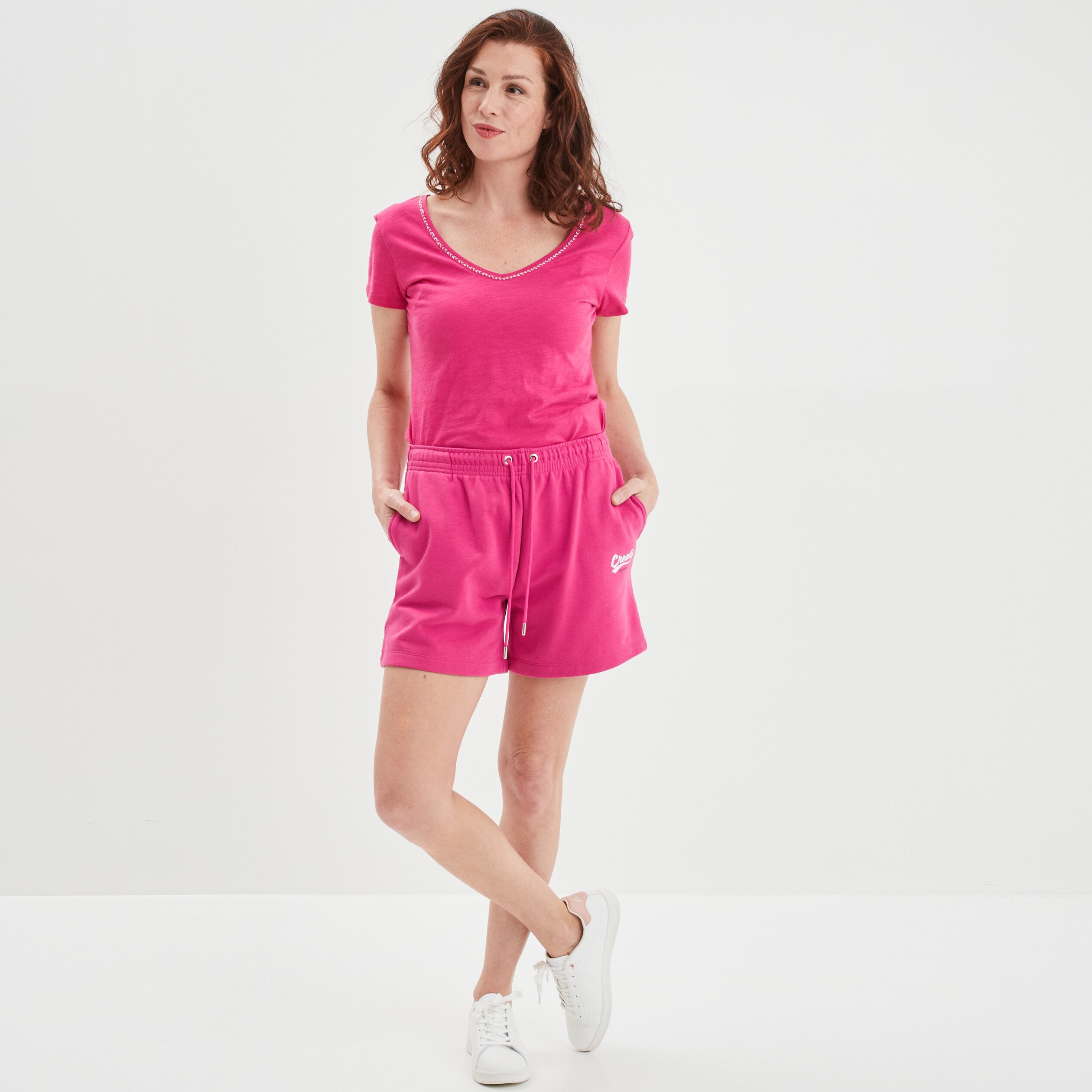 Jogging-Short boyfriend Creeks rose fushia femme | La Halle