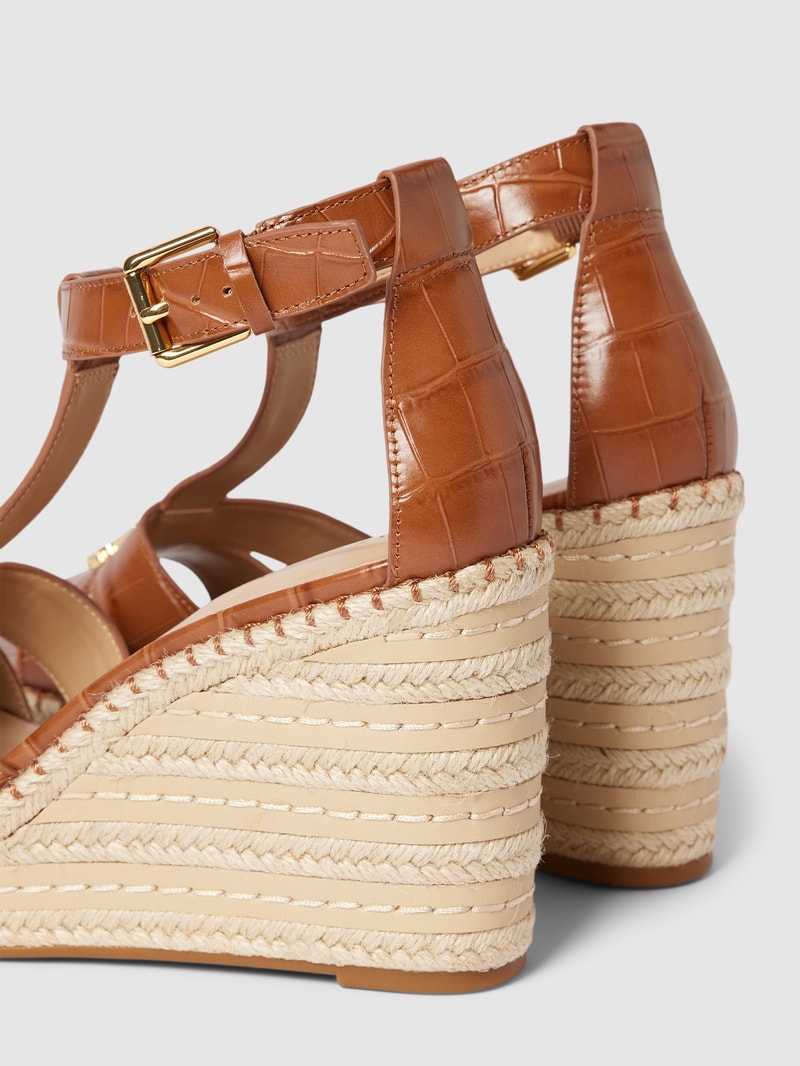 Wedges mit Dornschließe Modell 'HALE' in cognac